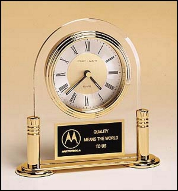 Gold Plated Desk Clock (6"x6")